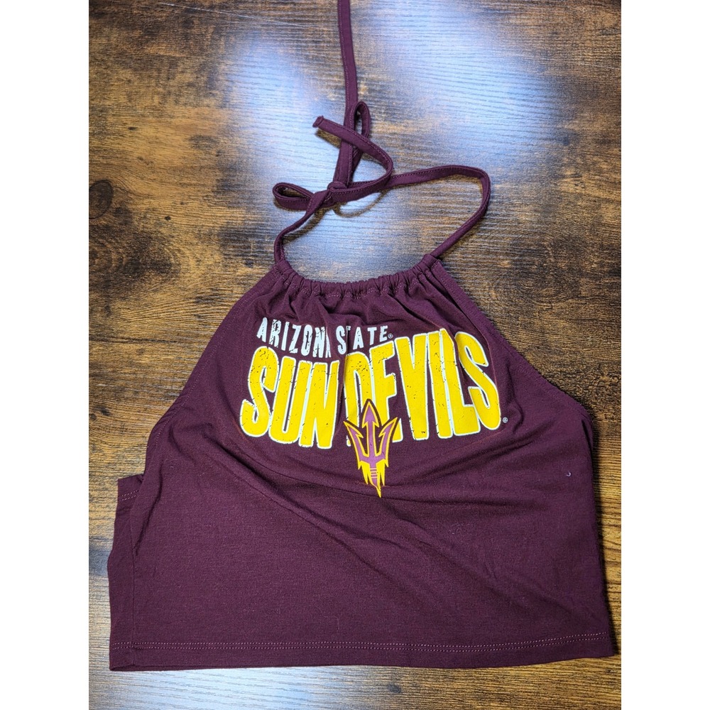 ZooZatz Arizona State Sun Devils Halter Crop Top Maroon Women Medium ZH0314